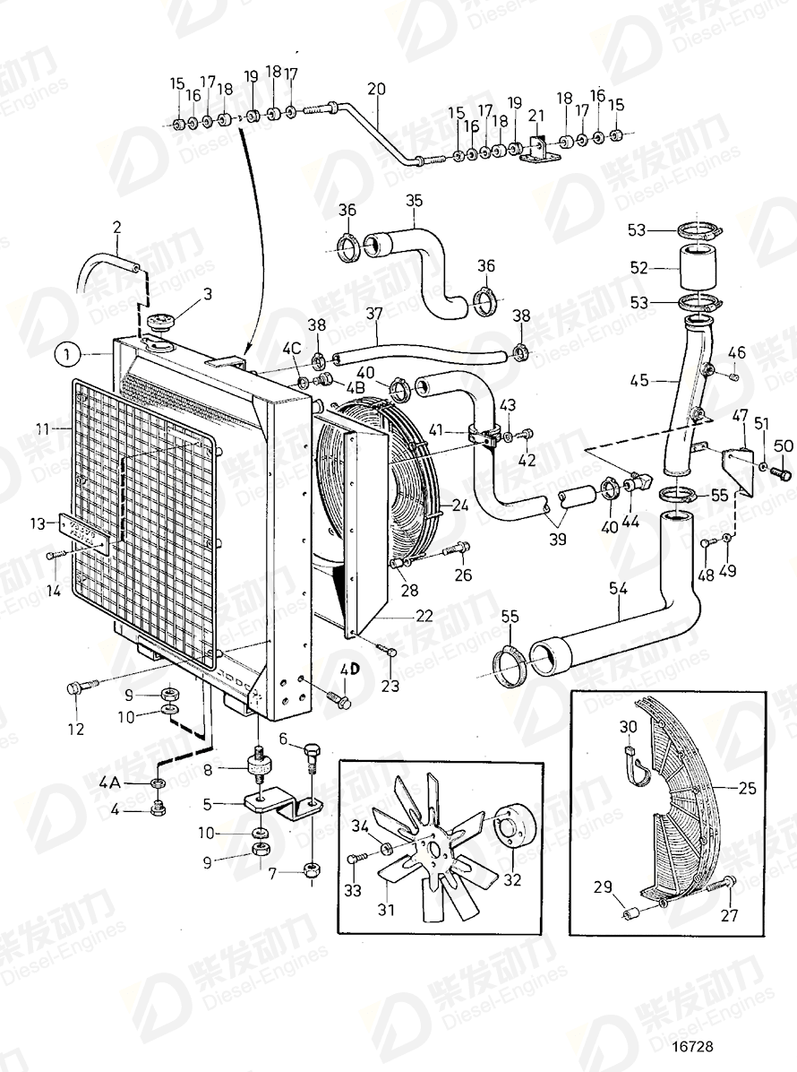 VOLVO Radiator hose 866684 Drawing